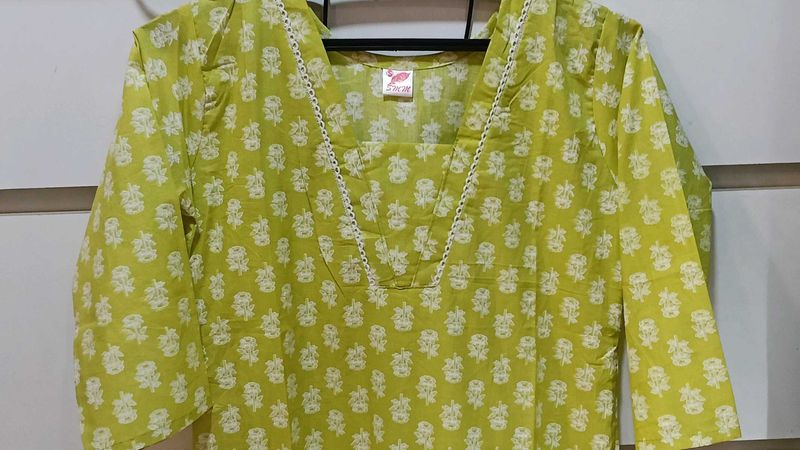 Green Floral Kurta