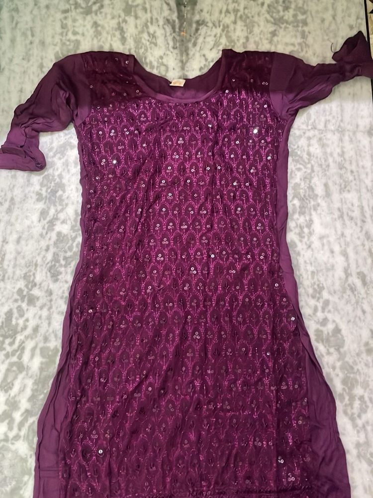 Embroidered Purple Tunic