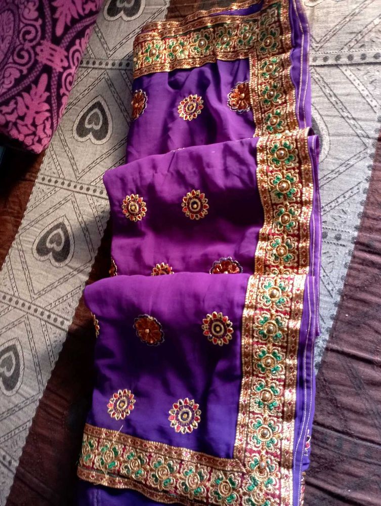 Party Wear Puple Saree