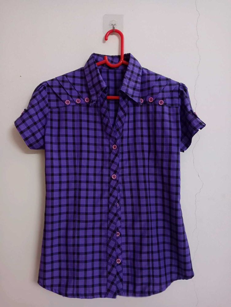 Purple Checkered Top