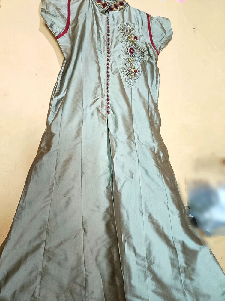 LEHENGA  FRONT OPEN💜 GOWN WITH DUPATT