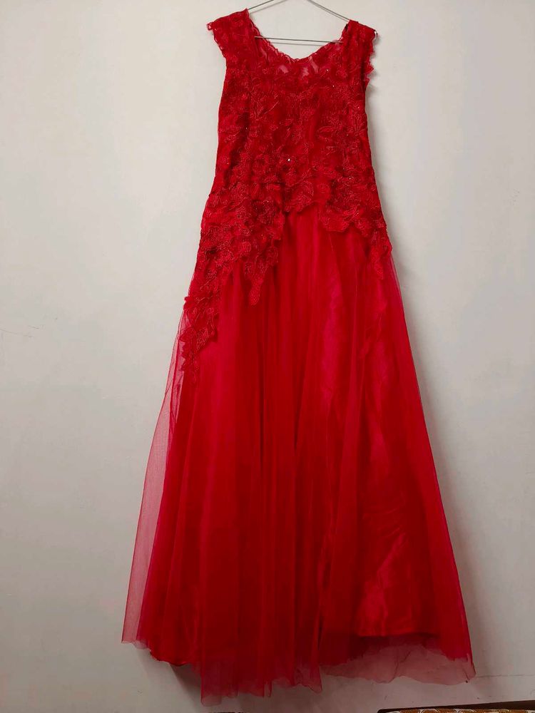 Elegant Red Ethnic Gown