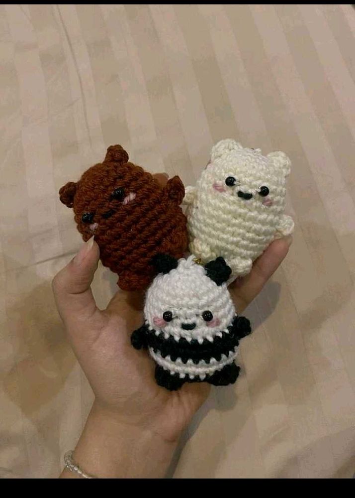 Cute Trio Crocheted Bears