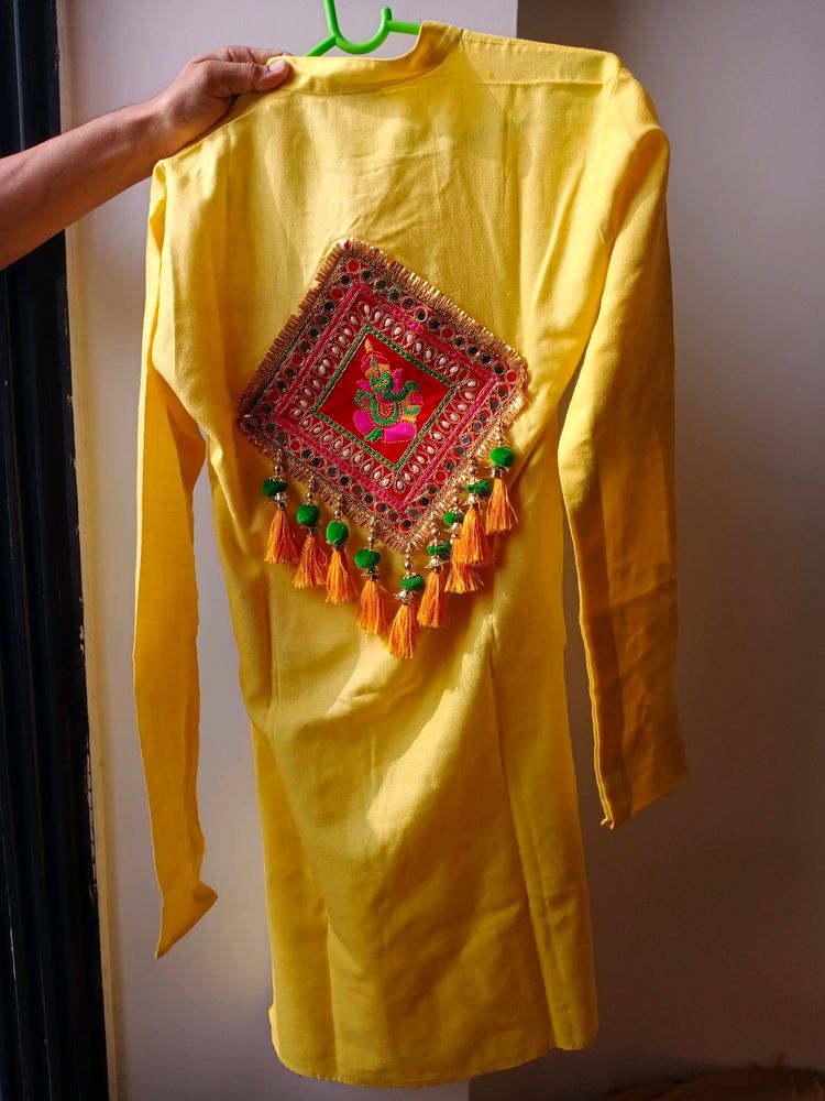 YELLOW KURTA(SIZE-S)