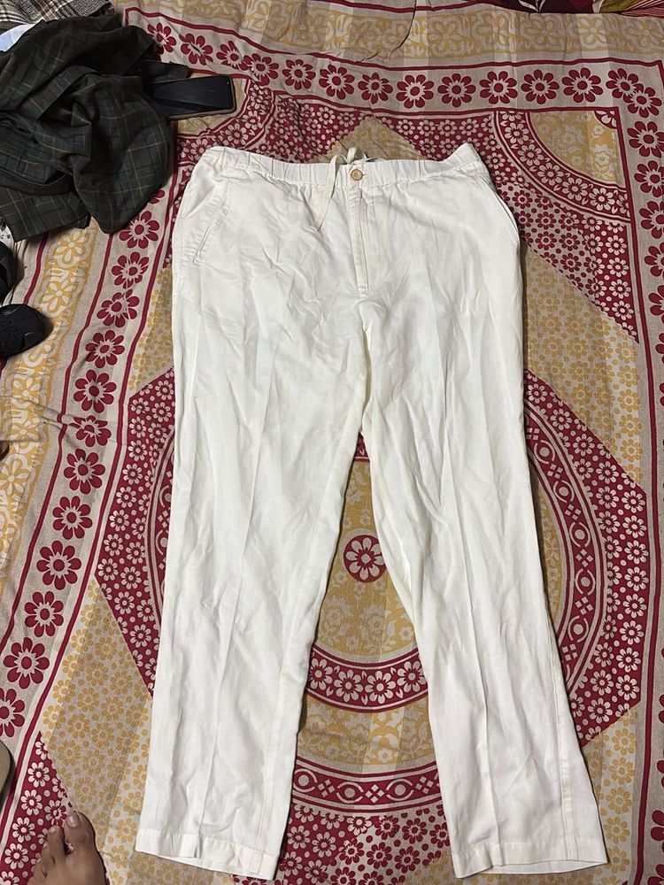 Off White Linen Pants