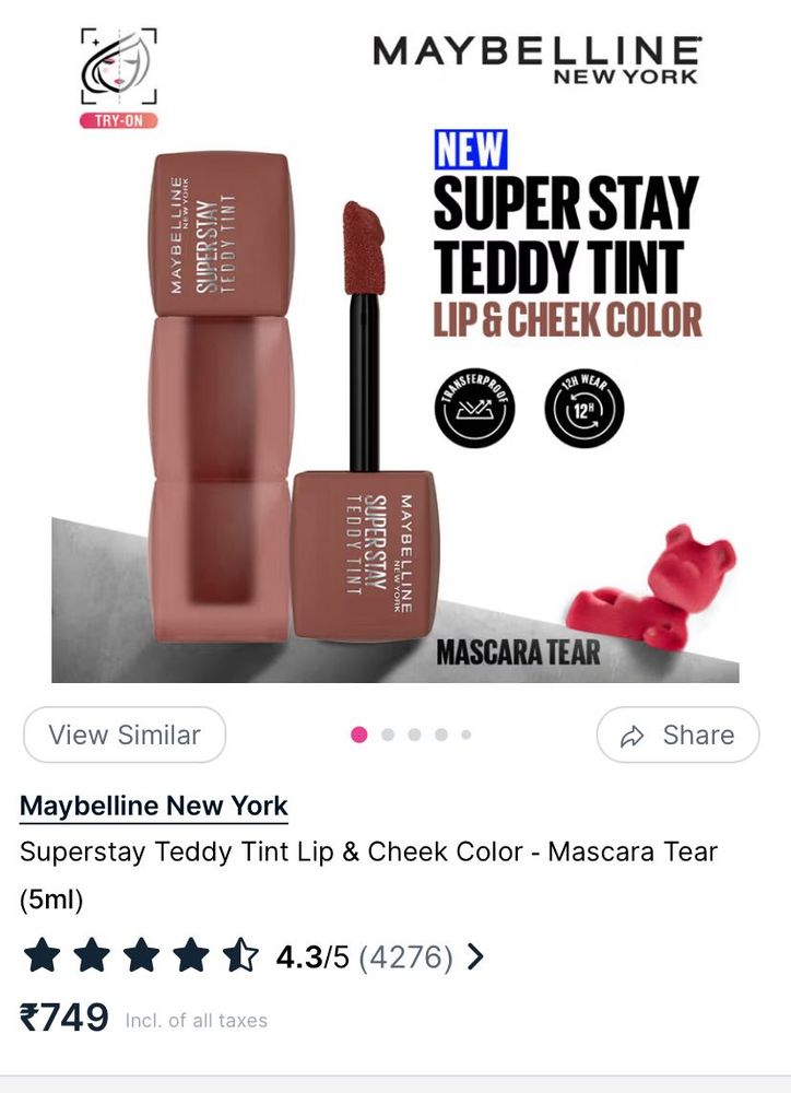 Viral Maybelline Teddy Tint- Mascara Tear