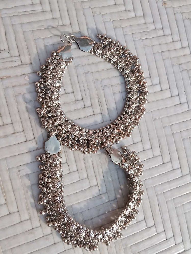 Silver Anklets with bells