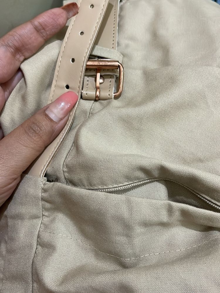 Beige Formal Pants For Women
