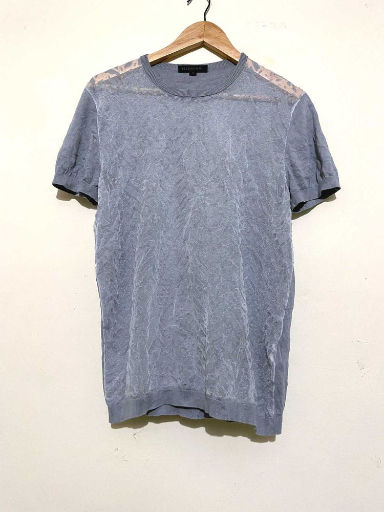 Sheer Should Textured Tshirt  A