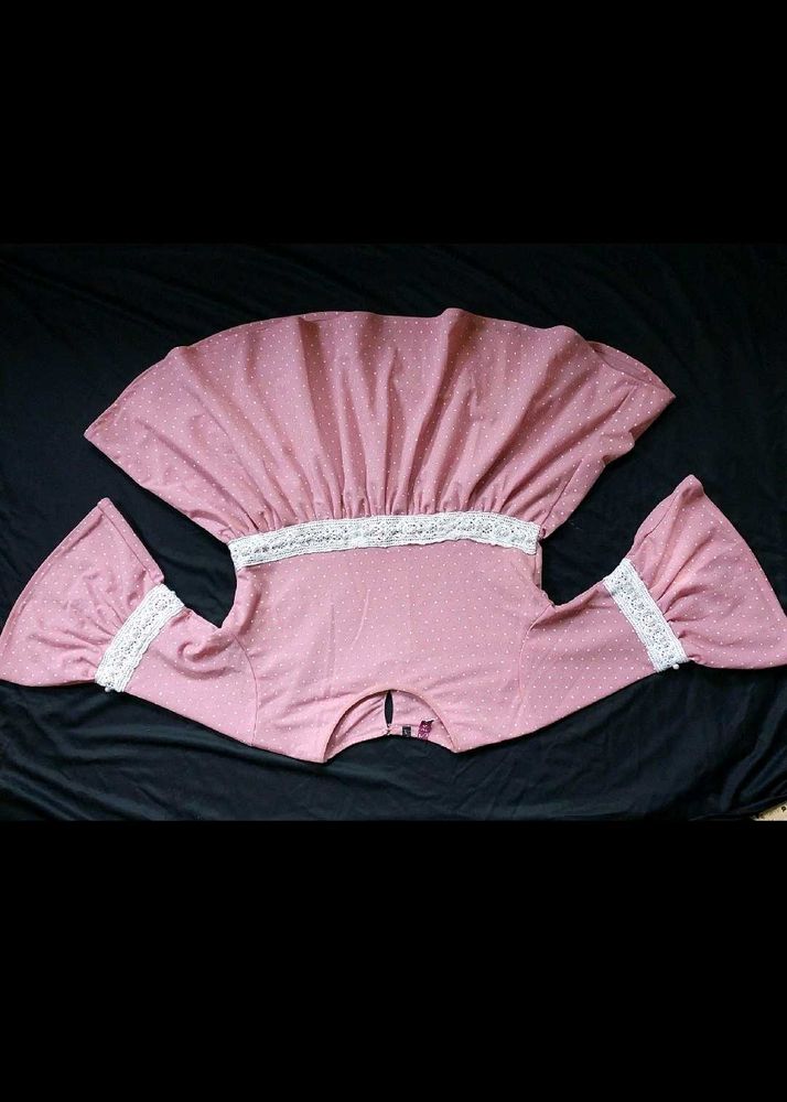 Cute Pink Top Korean Pearl