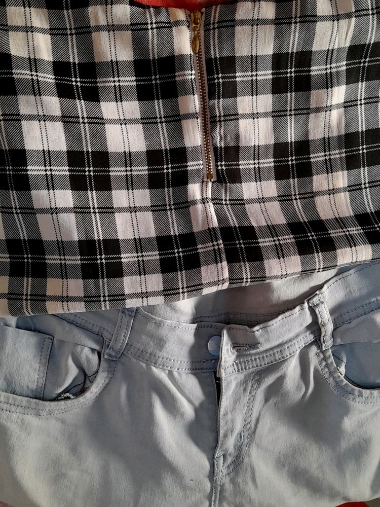Jeans &amp; Crop Top For Girls.