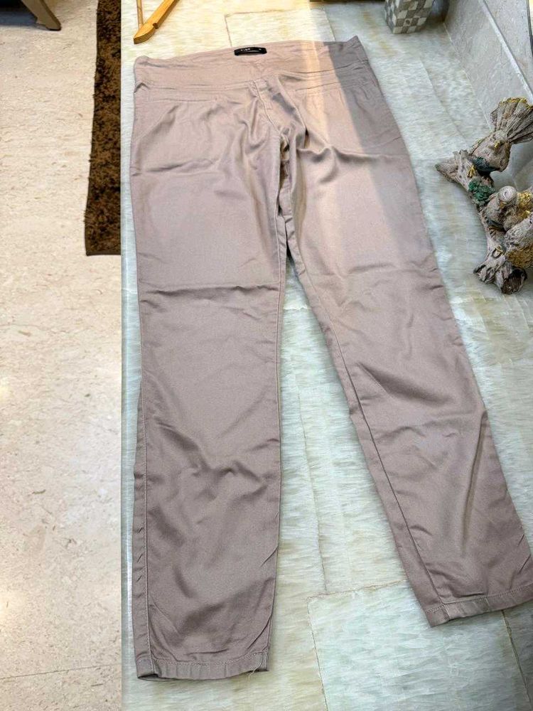 Beige Casual Pants