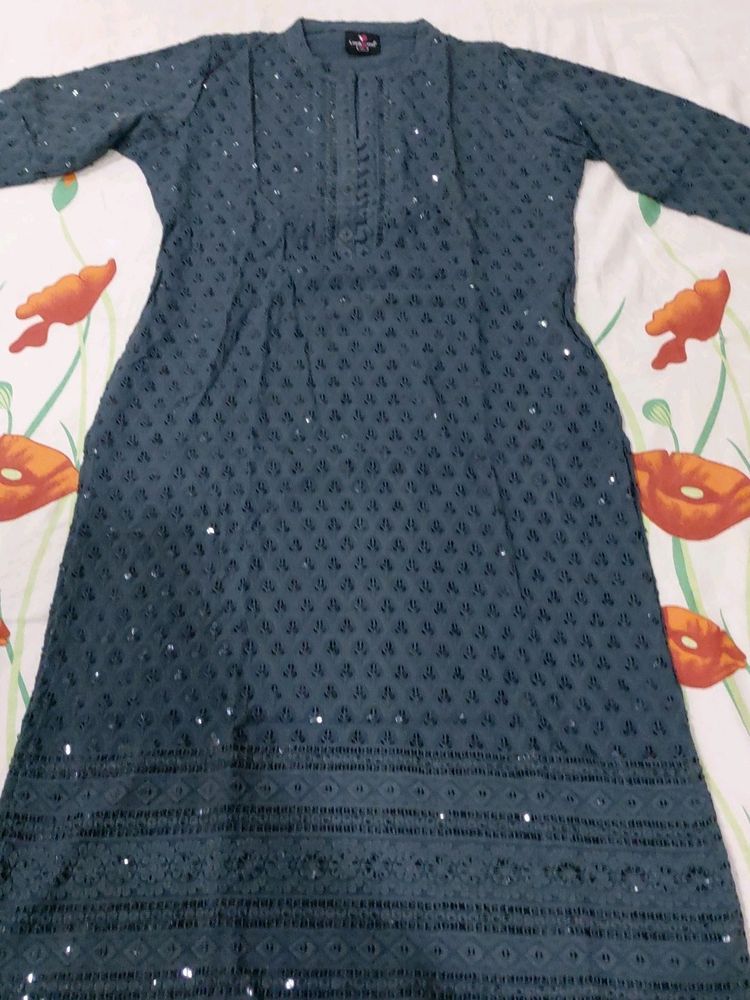 Dark Grey Sequence Work Kurta