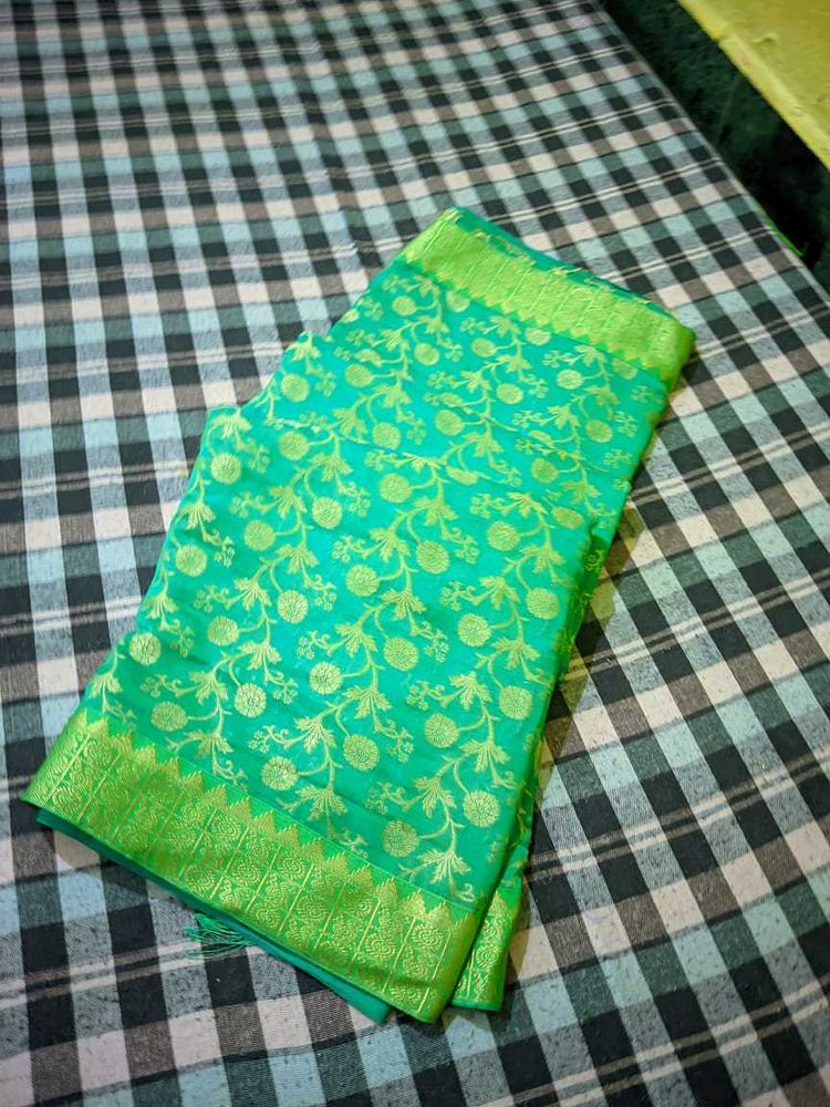 Floral Green Saree