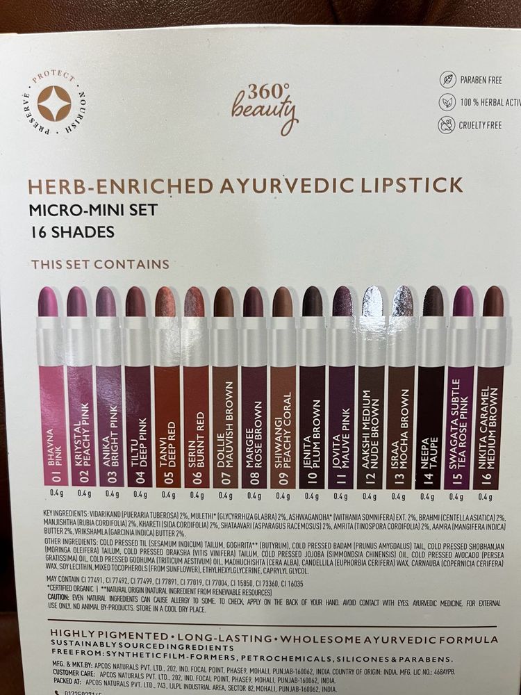 Just Herbs Micro Mini Lipsticks- 16 Shades