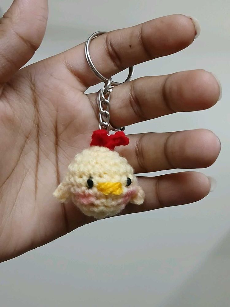Crochet Chicken Keychain