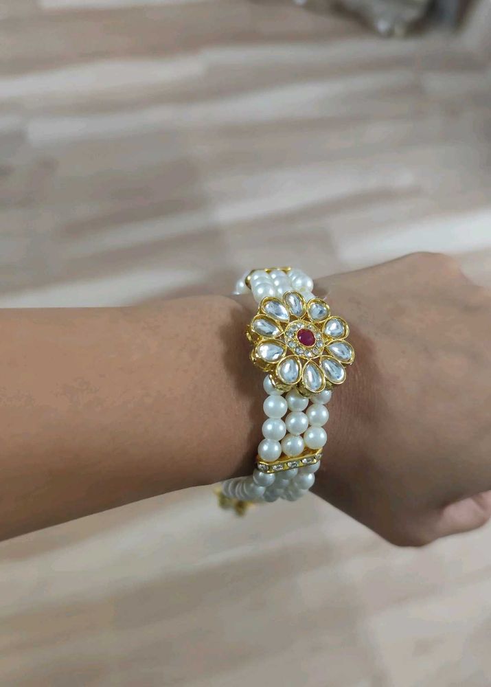 Pearl Kundan Bracelet