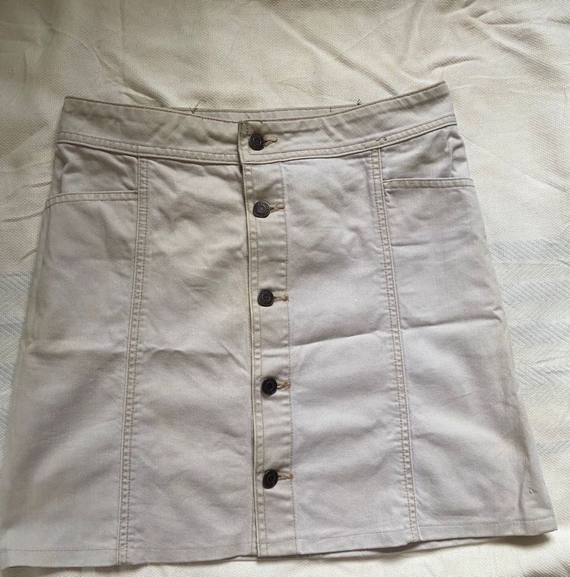 Old Navy Beige  Button-Front Skirt