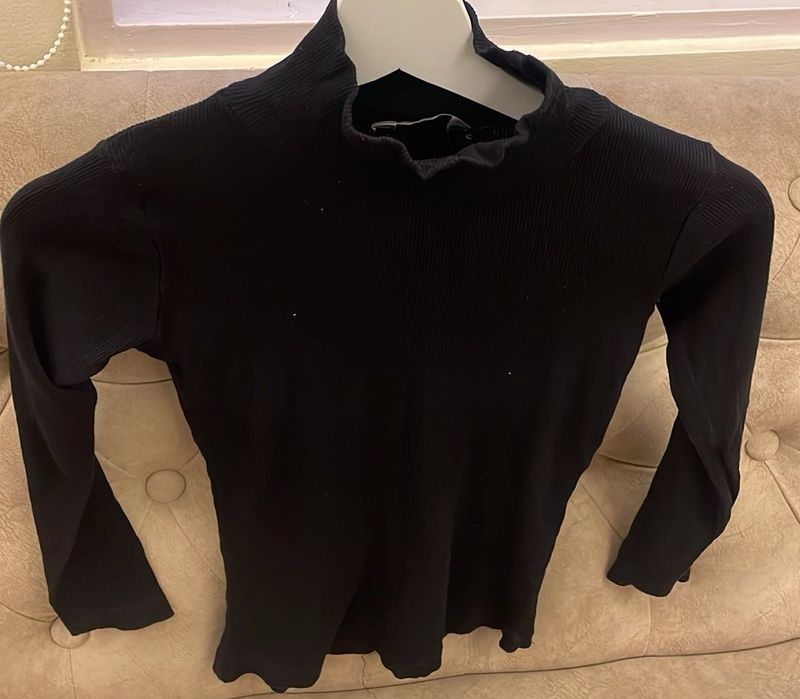 Turtleneck Black Top