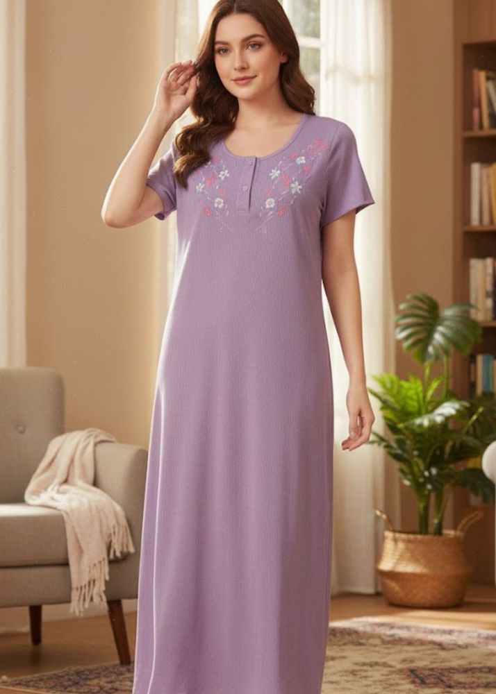 Floral Embroidered Nightgown