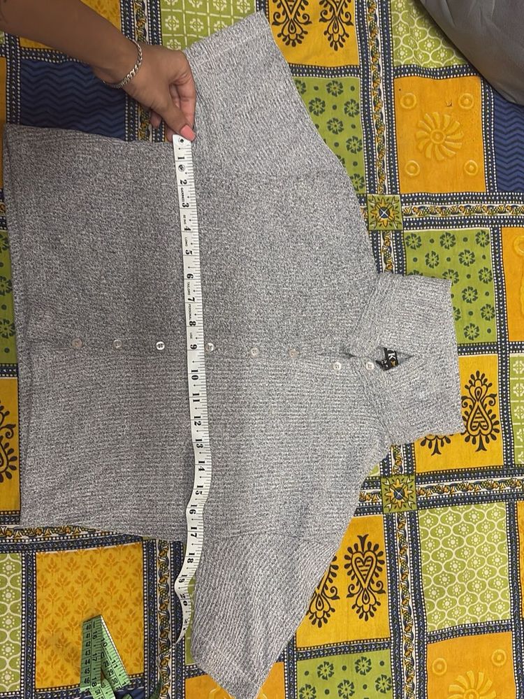 Gray Knit Sweater crop top