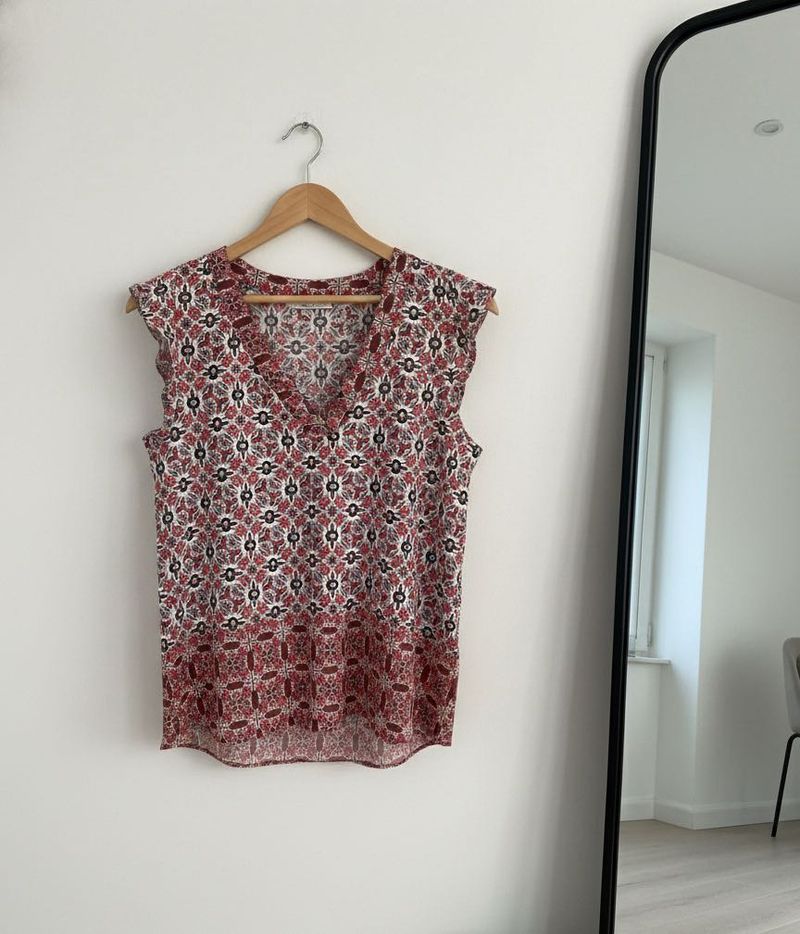 Patterned mega sleeve Blouse