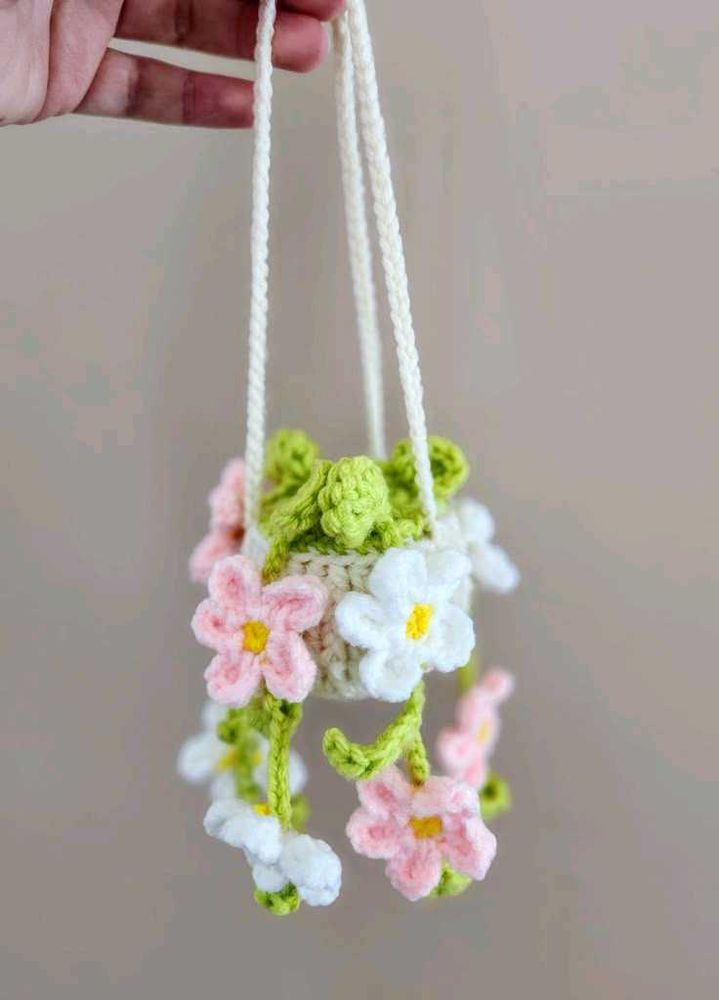 Crochet Flower Hanging Plant