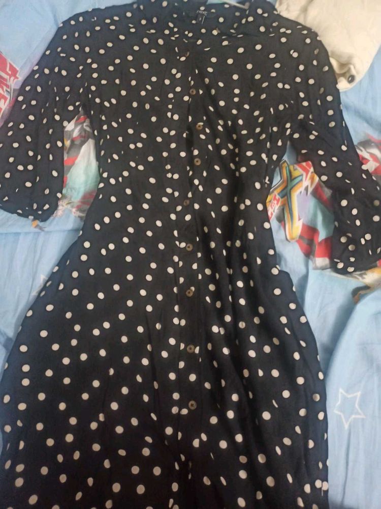 Polka Dots Maxi Dress With Pockets