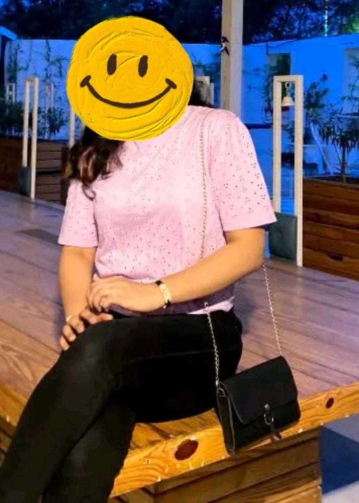 Cute Lilac Eyelet T-Shirt
