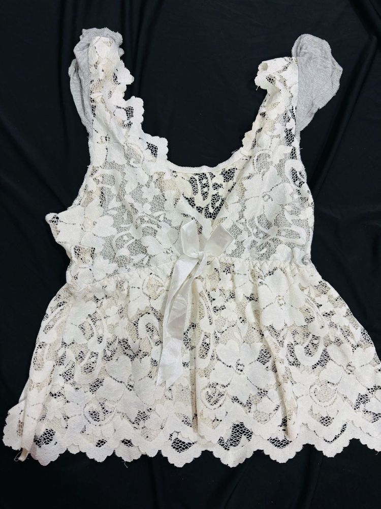 Vintage White Lace Top
