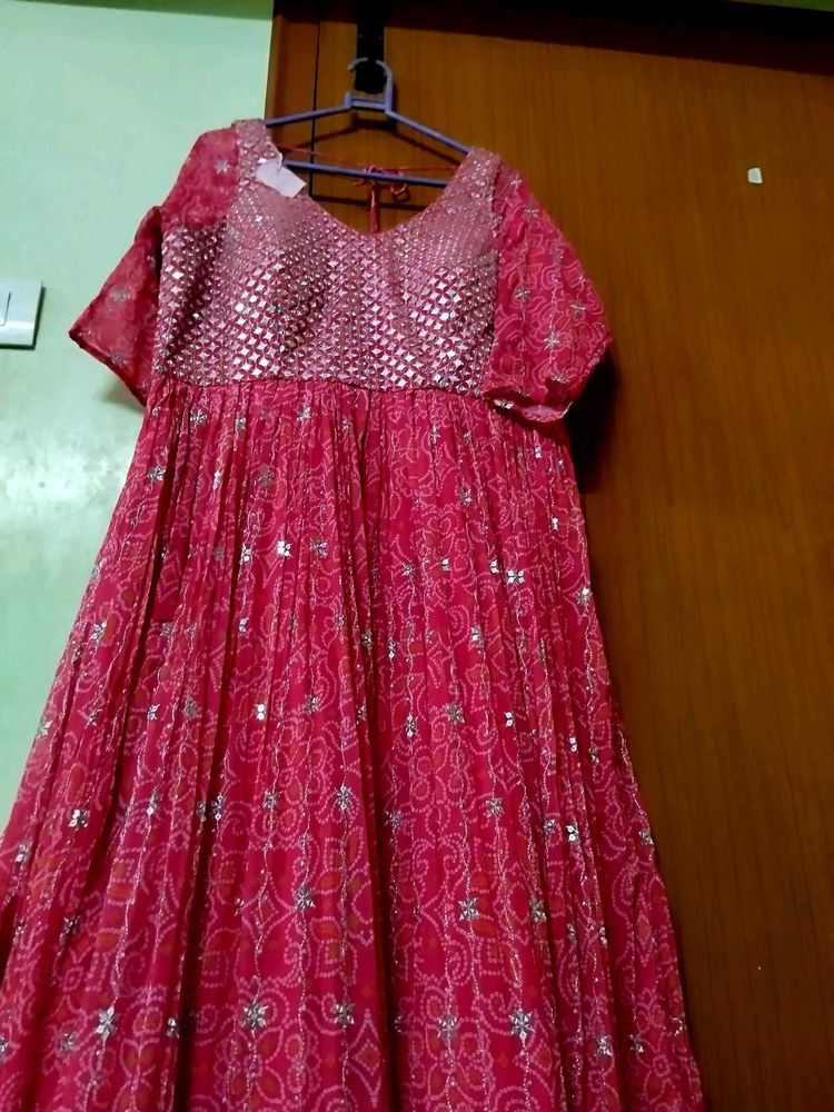 New Pink Embellished gown