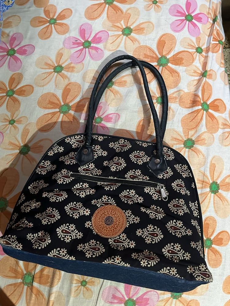 Black Ajrak Bag From Santiniketan