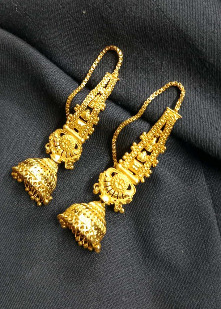 Gold Jhumka Earrings