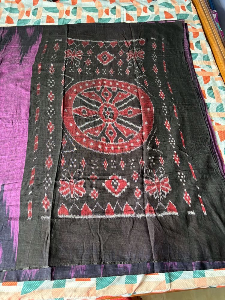 Odisha Kargil Cotton Saree With Konark Chakra In