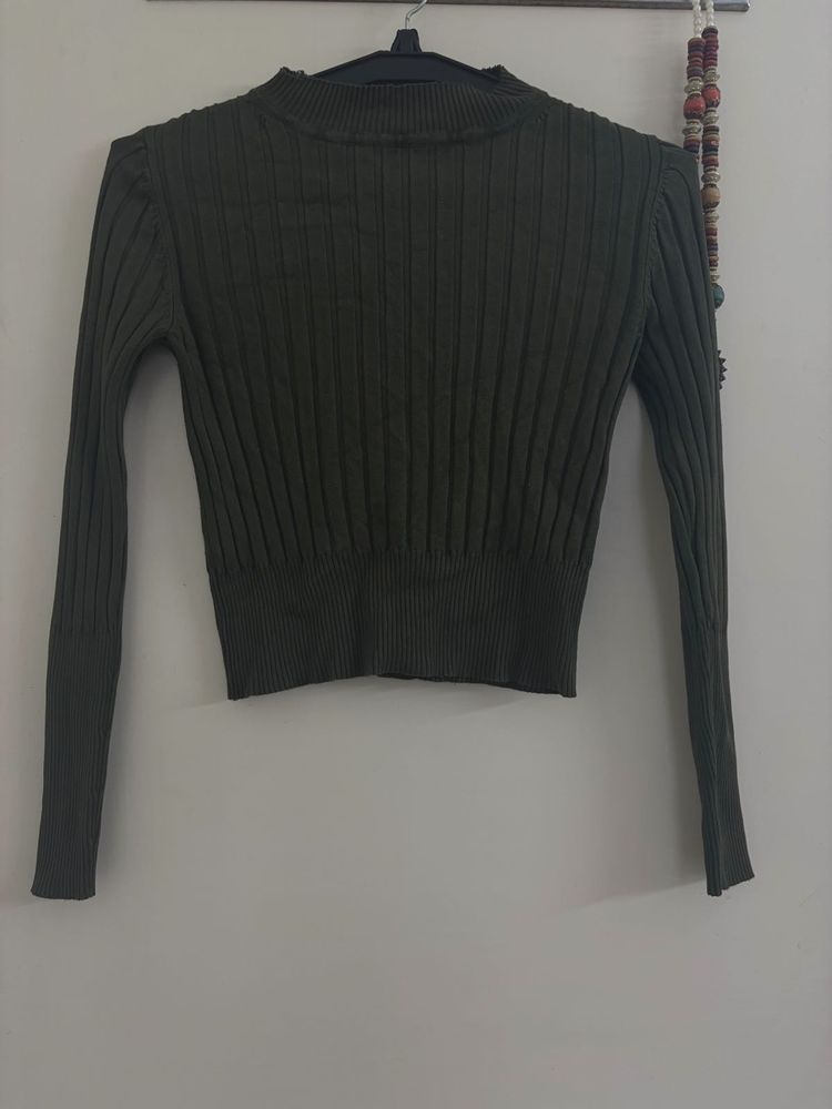 Olive Green Knit Top