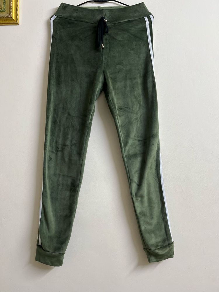 Green Velvet Joggers