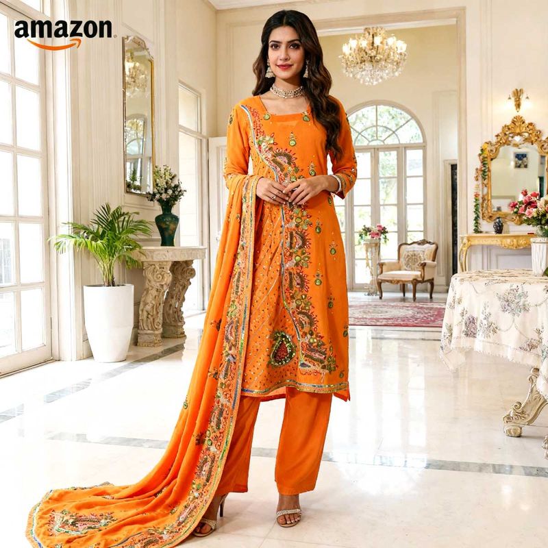 Elegant Orange Kurta Set