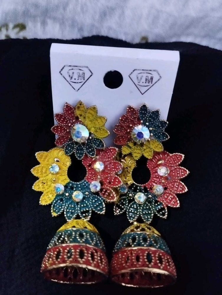 Colorful Jhumka Earrings