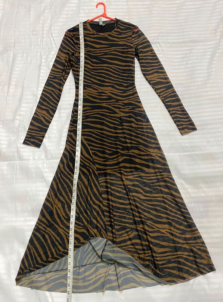 Striped Black+ Brown Bodycon