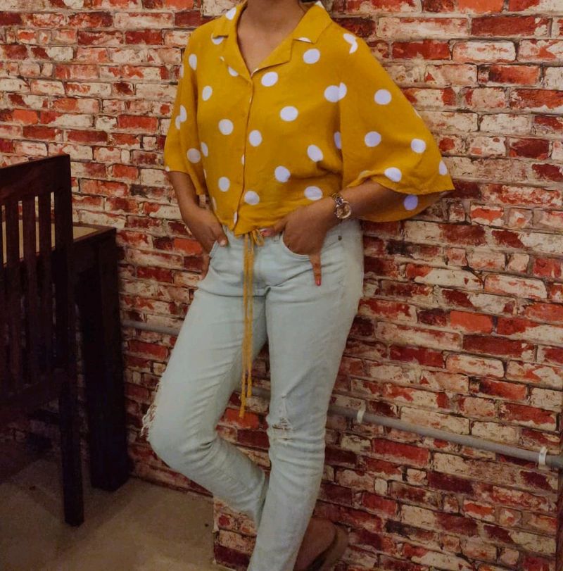 Stylish Yellow Crop Top