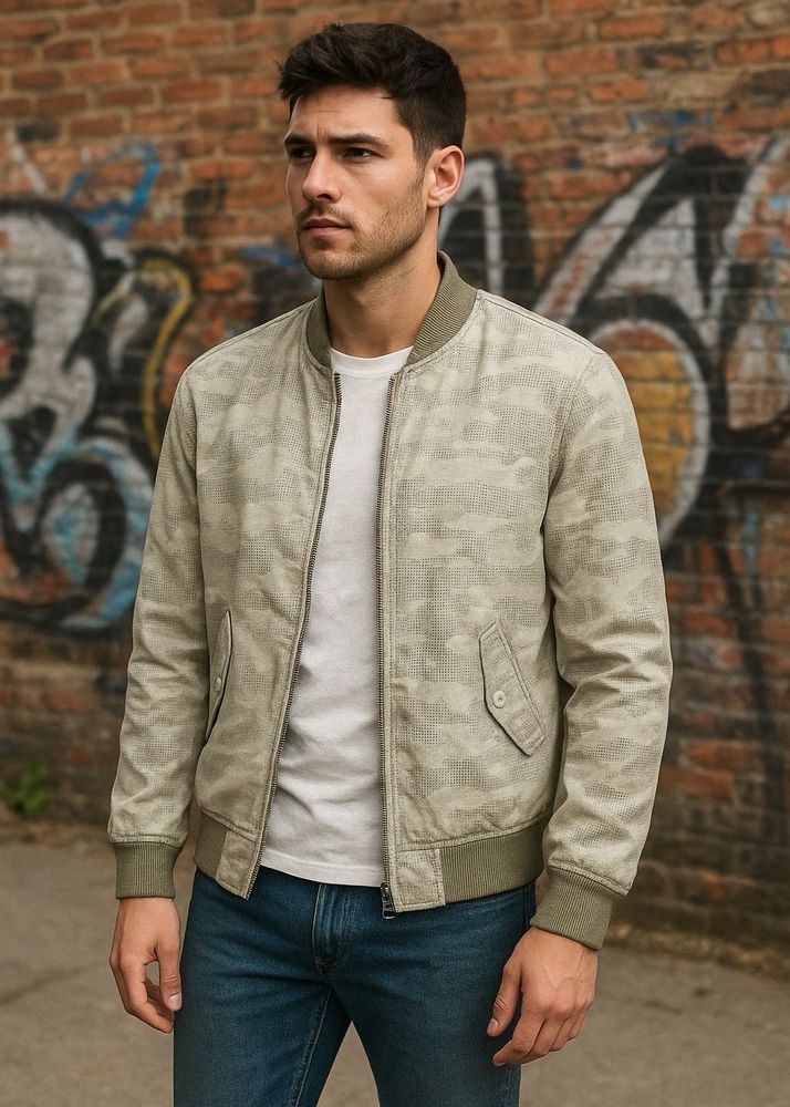 Stylish Camo Bomber Jacket