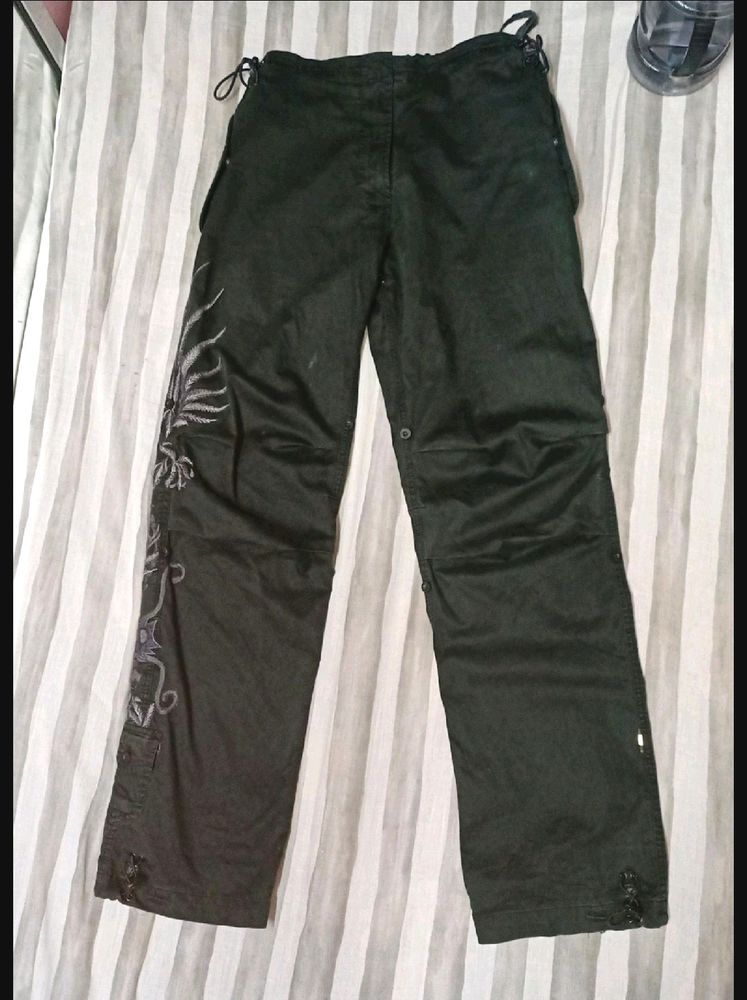 Unisex Vintage Embroidered Cargos