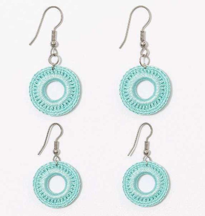 Aqua Blue Hoop Earrings – Lightweight &amp; Elegant