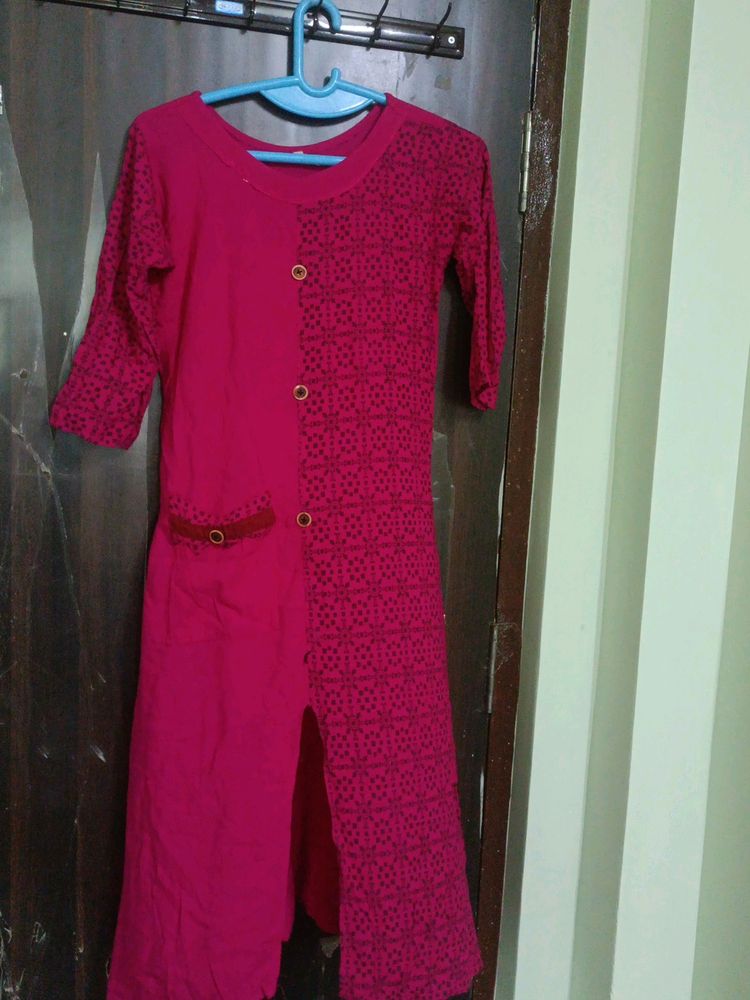 Rayon Straight Cut Umbrella Kurti L Size
