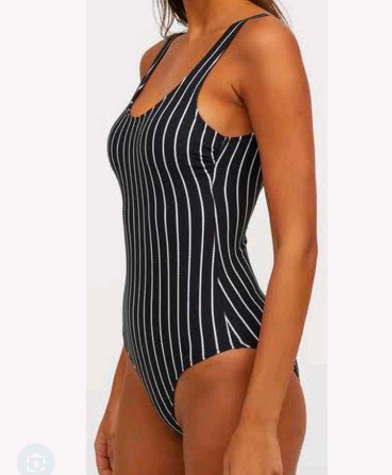 Striped One-Piece Swimsuit/Bodysuit