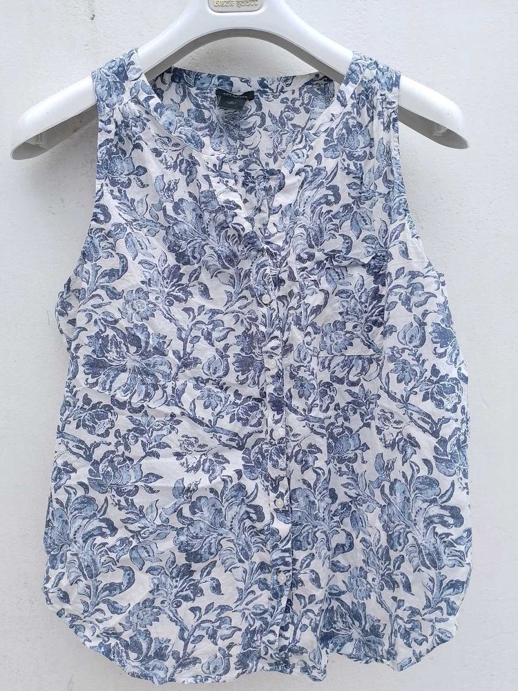 Cotton Floral Branded Top.