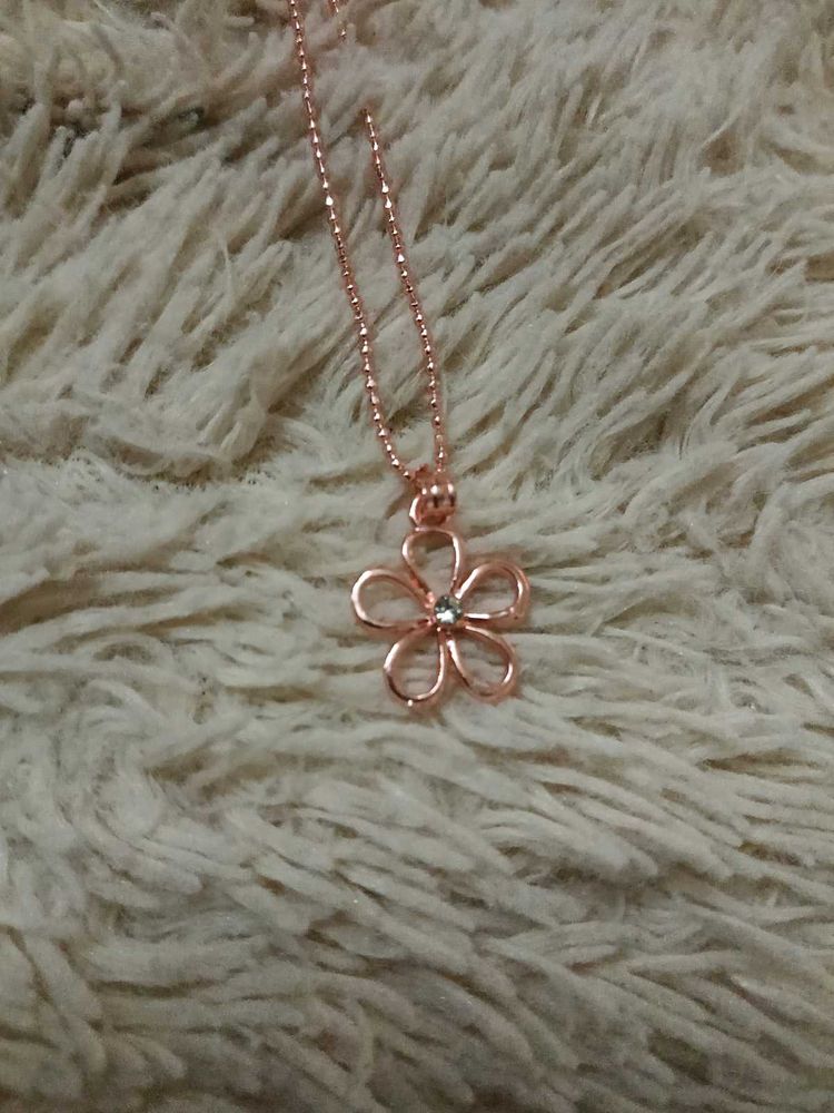 Rose Colored Flower Necklace