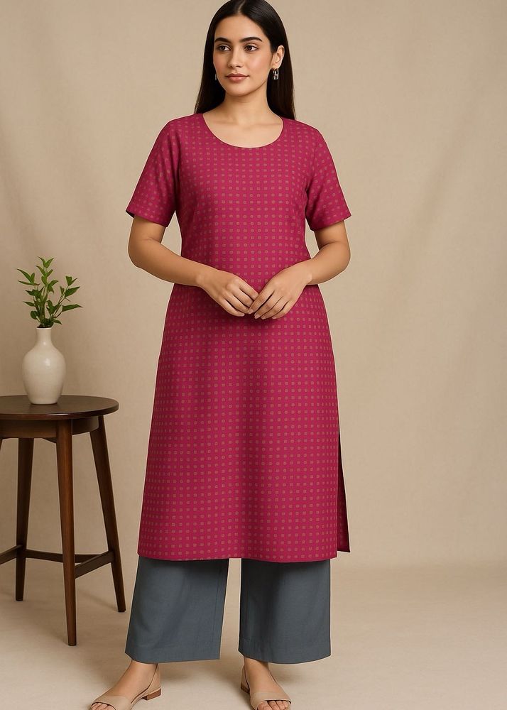 Magenta Printed Kurta Set