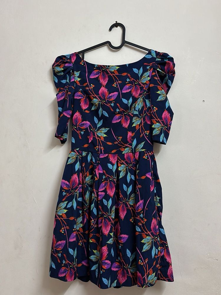 Chic Floral Puff Sleeve Mini Dress