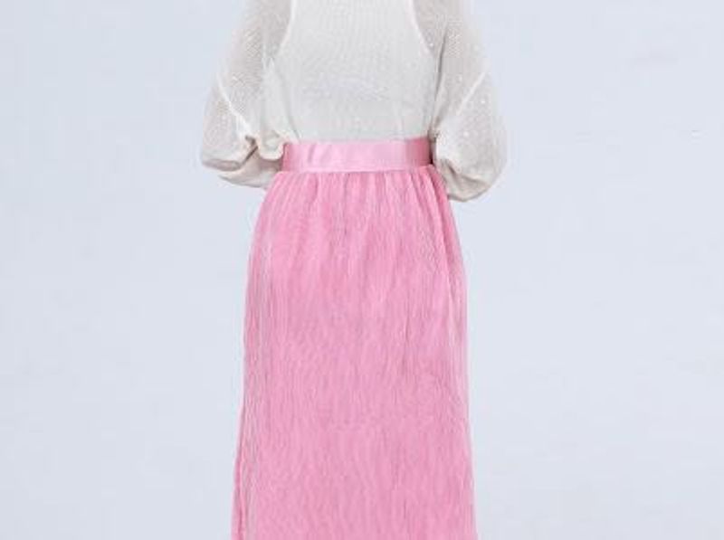 Pink Flared Skirt